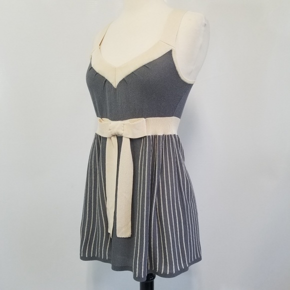 NANETTE LEPORE Womens Gray & Cream Knit Stretchy Tank Top Size XS - Picture 2 of 8